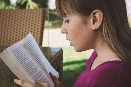 Girl reading a book